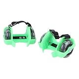 MOBUTOFU Verstellbare Rollschuhe mit LED leuchten für Grün Outdoor Sport Komfortables Material Einstellbarer Riemen Fördert Gleichgewicht und Spielspaß