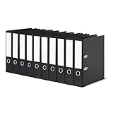 Amazon Basics Aktenordner, A4-Format, Ringordner, Büroordner, 10er-Pack, Schwarz