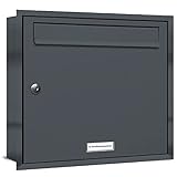 AL Briefkastensysteme, 1er Unterputzbriefkasten in Anthrazit Grau RAL 7016, Briefkastenanlage 1 Fach, Postkasten modern