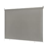 Ventanara® Außenrollo 100% Blickdicht Rollo Senkrechtmarkise Balkonrollo Sichtschutz Rollo Beschattung (240 x 230 cm, Grau)