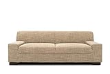 DOMO Collection Norma Sofa , 3-Sitzer Couch , 3er Garnitur, 212x85x74 cm , Strukturstoff beige braun