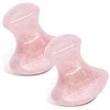 2 PCs Jade Roller für Gesicht Pilzförmiger Hautpflege Gua Sha Gesichtswerkzeuge glatte runde Spa Rose Quarz Massagne Tool Linderung von Spannungen und Redinessroller reduzieren