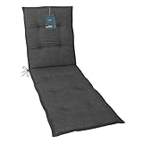 LILENO HOME Sonnenliege Auflage als [1er Set - Rollliege] in Anthrazit - Gartenliegen Auflage perfekt für Strandliege - Polster Auflage für Gartenliege (190x60x6cm)