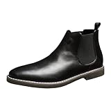 Stiefeletten Herren, Lederschuhe Chelsea Boots Große Größen Kurze Stiefel Weite H Formale Schuhe Trekkingstiefel Ankle Winterstiefel Bequeme Freizeitstiefel Schlupfstiefel Outdoorschuhe