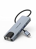 Lemorele USB C Hub (5 in 1 - Upgraded), USB C Multiport Adapter mit HDMI 4K, LAN RJ45 Ethernet, 2 USB 3.0, Schnell-Ladung PD 100W für MacBook Pro/Air M1, iPad Pro, Chromecast, Switch, Windows