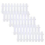 Veemoon 5 Stück Teiliges Kunststoff Gartenzaun Wetterfester Outdoor Rasenkantenzaun Weißer Zierzaun für Terrasse und Schützender Gartenzaun mit Praktischem Design Wiederverwendbar und