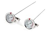 FUANA Lebensmittelthermometer aus Edelstahl mit Zeiger, 20–280 ℃ Bereich, 54 mm Durchmesser, 20/40 cm Sonde für Öl, Kochen, Küche, Kochgeschirr