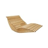 Home Deluxe Wellenholzliege WOLGA - 120 cm | Holzliege, Gartenliege, Designliege, Sonnenliege