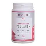 Collamin Derm'Nutrition Collagen Pulver 480g – Made in Switzerland – Tripeptid-Kollagen mit Hyaluronsäure, MSM, Vitamin C und D, Biotin, Kalzium, Magnesium, Zink, Kupfer und mehr – Beeren-Aroma