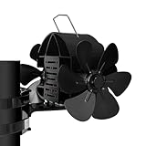 WATERBELINE DY4206 Ventilator mit 3 Motoren, 18 Flügeln, Ofenventilator, Aluminiumlegierung, wärmebetriebener Kaminventilator, Ofen, Schornsteinventilator, leise