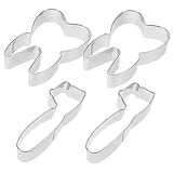 POPETPOP 4 Stück Zähnekeksform Halloween-fondantformen Kleine Keksausstecher Zahn Ausstecher Keksformer Edelstahl Hochzeitskeksschimmel Formen Schneiden Zahnform Rostfreier Stahl Silver