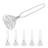 NUOBESTY 6 Stück Spiral Schneebesen Handmixer aus Edelstahl Hand Eierquirl Flach und Rund zum Schlagen Von Eiern Sahne und Soßen für Küche und Backen Wiederverwendbar