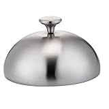 Burgerhaube Edelstahl Abdeckhaube Grilleinsatz Käseglocke Dampfhaube mit Ergonomischem Griff Leicht zu Reinigen für Grill Restaurant Küche Zuhause, 20 cm