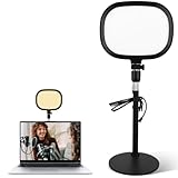 LED Videolicht Dauerlicht mit Handyhalter, Streaming Licht mit 3 Lichtfarben & 10 Helligkeiten, Videoleuchte USB Fotolicht Dimmbare Key Licht für Videokonferenzen Videoaufnahmen Live Streaming