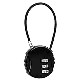 Tragbares Zahlenschloss – kleines Codeschloss, Fitnessraum-Sicherheit, Reiseschloss, kompaktes Rucksackzubehör, runde Form, Metalldesign, 3-stelliger zurücksetzbarer Code für Gepäck, Werkzeugkasten