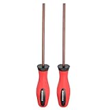 sourcing map Metrischer Sechskant-Schraubendreher, 4 mm, 19 cm, magnetische Schraubendreher, 11 cm, hitzebehandelter S2-Stahl, mit ergonomischem Griff für Heimwerker-Reparaturen, Rotbraun, 2 Stück