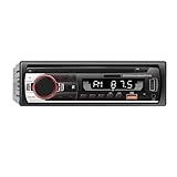 veorly 12-V-Auto-Bluetooth-MP3-Player FM-Radio Stereo-Freisprechanruf Stereo-Player LED-Hintergrundbeleuchtung Display USB-Aufladung CD-Player Langlebig