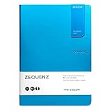 Zequenz The Color Notizbuch, Ocean, A5, liniert, 200 Seiten, weicher Einband, 14,8 x 21 cm, 80 g/m², cremefarbenes Papier, 360 Grad zu öffnen, flexibel, aufrollbar, zum Schreiben, Skizzieren,