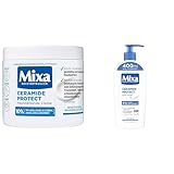 Mixa Ceramide Doppelpack: 2er Pack | Hautstärkende Creme (400ml) + Feuchtigkeitsspendende Bodylotion (250ml) |Mit Glycerin, Squalan & Ceramide | Für sehr trockene & beanspruchte Haut