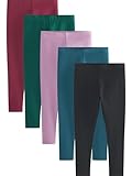 NEXT Mädchen Leggings (3 bis 16 Jahre), 5er-Pack Schwarz/Grün/Blau/Kirschrot/Lila Violett 6 Jahre