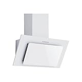 Respekta Dunstabzugshaube kopffrei/Dunstabzugshaube schräg 60 cm/Metallgehäuse mit Glasschirm in Weiß/Abluft - und Umluftfunktion / CH33060WB / B / 51 – 63,5 dB