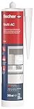 fischer Acryldichtstoff Multi AC, geruchsarme Dichtmasse, elastoplastisches Maleracryl für Fugen im Innenbereich, Fugenmasse für z.B. Ausbesserungen & Risse im Mauerwerk, 310 ml, weiß