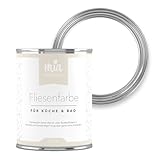 miafarben Fliesenfarbe ohne Schleifen – Fliesenlack für Wand & Boden – Bad & Küche – hochdeckend, matt, wasserbasiert, für Innen (Traumhaftes Weiss, 750ml)