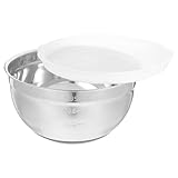 BESTYASH 1 Stück Rührschüssel mit Silikonboden und Deckel für Zuhause Restaurant und Buffet Lebensmittelechtes Material Rostfrei zum und Servieren
