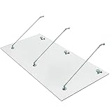 HOMCOM Vordach Glasvordach Türvordach Verbundsicherheitsglas VSG 304 Edelstahl Klarglas 3 Größen (200x90cm) (L)