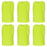 AUYAO Fussballtraining Leibchen Fubball 6 Set Trainingsleibchen Herren Fußball Trainingsweste Markierungshemd Atmungsaktiv Erwachsene Trikots Lätzchen für Fussball Volleyball Basketball XL (Grün)