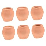DIYEAH 6 Stück Mini Keramik Pflanztöpfe Runde Tontöpfe für Sukkulenten Kompakte Blumenkübel Platzsparend für Innen Außenbereich Dekorativer Garten