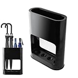 KINGHON Schirmständer, Regenschirmständer mit Abnehmbarer Abtropfschale, Schwarz Regenschirm Ständer 4 Slots, Minimalistisches Regenschirmhalter für Lange/Kurze Regenschirme (schwarz)