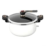 Feeshoppher Suppentöpfe, 5 l/7 l, Doppelgriff, Emaille-Schnellkochtopf, großes Fassungsvermögen, antihaftbeschichtet, Kochtopf für Gas- und Induktionsherd, multifunktional, Dampfgaren, Schmoren