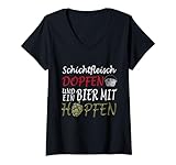 Damen Dutch Oven Schichtfleisch Hopfen Spruch T-Shirt mit V-Ausschnitt