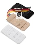 Herzmutter BH-Verlängerung - OekoTex 100 - BH-Extension im Set - Beige-Schwarz-Weiß - 2er/3er-Haken - BH-Verlängerer - Gewichtszunahme-Schwangerschaft-Stillzeit - 9000 (2er Haken|3er-Pack)