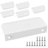 HBERCAI 6 Stück Griffe kommode,Schubladengriffe mit 12 Schraubenset,Möbelgriffe Versteckter Türgriff Küchenschrankgriffe Griffe für Kleiderschrank,Modernes Küchengriffe Geschwungener Türgriff -Weißer
