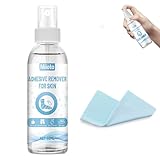 Miioto Pflasterentferner Spray, 60ml Pflasterlöser Spray+12 * 12cm Handtuch, Pflasterspray Sprühpflaster, Pflaster Spray zum Entfernen Klebereste Entferner