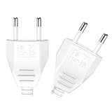 VIEVRE Eurostecker Flach,2 Stück Stromstecker,220v Eurostecker,Flacher Eurostecker,Stecker(220V, 2.5A),Schuko Stecker Flach,Euro Stecker,Stromstecker Flach,Euro Stecker Flach(Weiss)