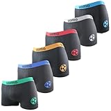 Sleques Premium Boxershorts 6er Pack - Hochwertige Kinder Unterhosen - Optimaler Mikrofaser Shorts für Jungen - Farbenvielfalt - Größe 152-164 (12-14) Fußball1