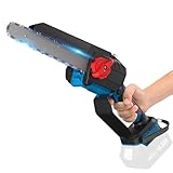 Powtree 8 Zoll Mini Akku Kettensäge für Makita 18V Akku, Automatischer Öler, Mini Kettensäge akku mit Sicherheitsverriegelung und Starkem Motor Zum Holzschneiden und Baumbeschneiden (Ohne Akku)