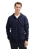 TOM TAILOR Herren Hoodie Sweatjacke mit Kängurutasche, 10668 - Sky Captain Blue, XXL