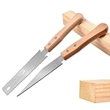 GOLD DEER Japanisches Handsägen-Set, bündig geschnitten, 11/17 TPI Doppelkantensäge, SK5, flexible Klinge und Holzgriff, Holzbearbeitungswerkzeuge für Heimwerker, Handwerk, Hobby, Möbelherstellung und