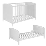 Best For Kids Gitterbett 2 in 1 Patrick 70x140 cm Juniorbett Kinderbett Babybett in Zwei Farben ohne Matratze, Baby Crib, Bett Baby, Umbaubar - Komplett Set Bebek Yatagi & Baby Cot (Weiß-1A)