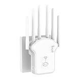 Aenxwa WLAN Repeater WLAN Verstärker 1200Mbit/s Dualband 2,4GHz+5GHz WiFi Booster mit Repeater/Router/Access Point Modus,4 Antenne,Einfache Einrichtung,WiFi Range Extender Mit LAN/WAN PortA2