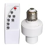 Godpqiui Funksteckdose Für Lampen - E27 Fassung | Mit Zeitschaltuhr, Kabellose Lampenhalterung Für Smart Home Wohnzimmer Garage