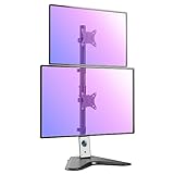 PUTORSEN Monitor Halterung 2 Monitore, Vertikale Doppelmonitorhalterung für 17-32-Zoll-LCD-LED-Bildschirme, Dualer Freistehender Monitor Halterung, VESA 75x75-100x100mm, Schwarz