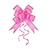 Schleifenband zum Ziehen, verschiedene Farben mit Rand für Geschenkverpackungen, Basteln und dekorative Verwendung, elegantes Finish, einfach zu verwenden, Rosa
