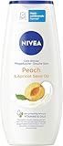 NIVEA Peach & Apricot Seed Oil Pflegedusche, sanftes Duschgel mit zartem Pfirsich-Duft, reichhaltige Cremedusche mit Vitamin C & E für ein weiches Hautgefühl (250 ml)