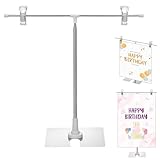 QWORK® Plakatständer Infoständer aus rostfreiem Stahl, Höhenverstellbar (29-94 cm), für A3/A4 Formate, ideal für Hochzeiten, Menüs und Einzelhandel