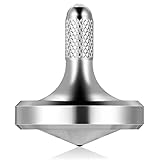 LOQATIDIS Edelstahl-Metallkreisel, Schleuderzeit über 8 Minuten, Tötungszeit Unterhaltung Dekompressions-Gyroskop-Spielzeug, einfache Arbeit lustiges Zappel-Spielzeug (L/Silber)